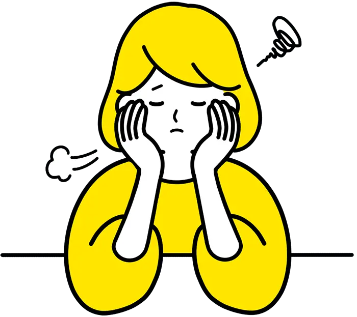 悩む女性のイラスト