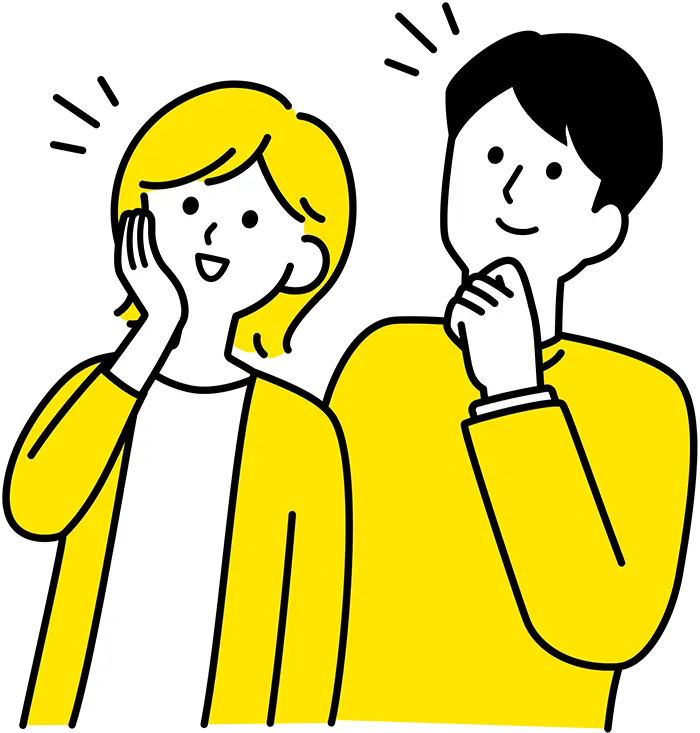 納得する男女のイラスト