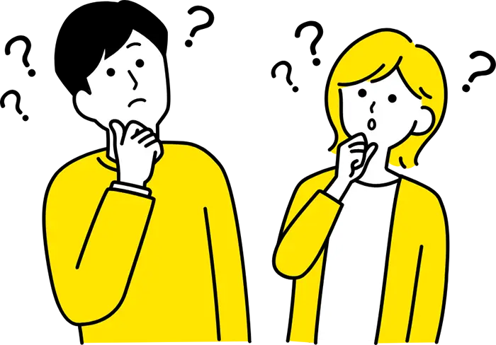 悩む男女のイラスト